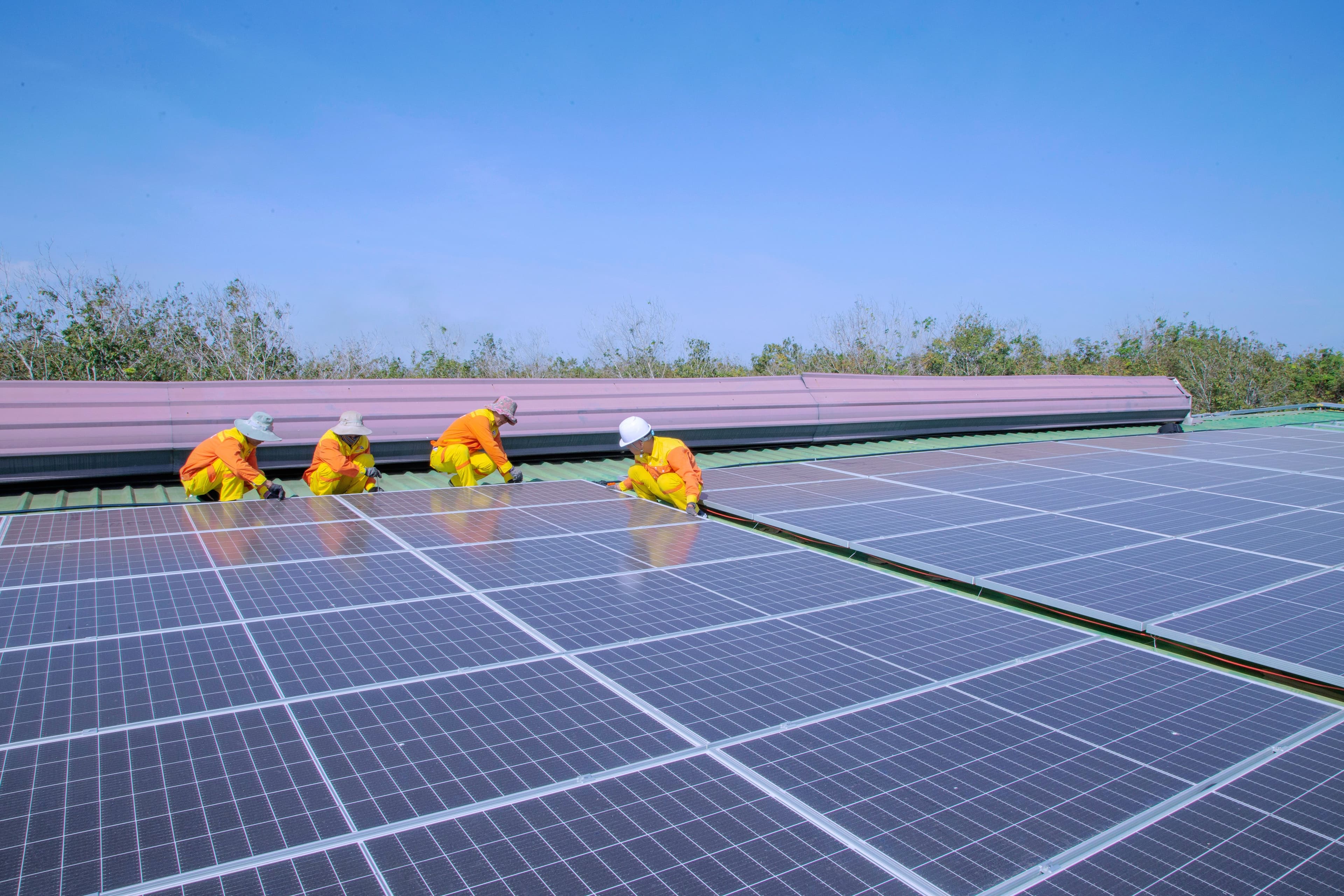 Solar panels installed on a family home rooftop