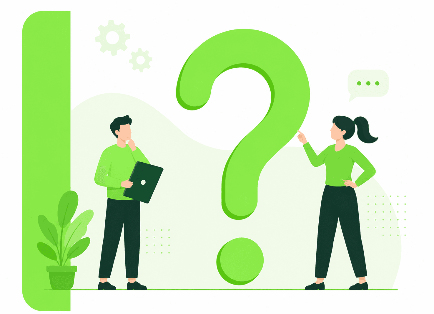 Illustration of a team answering solar questions
