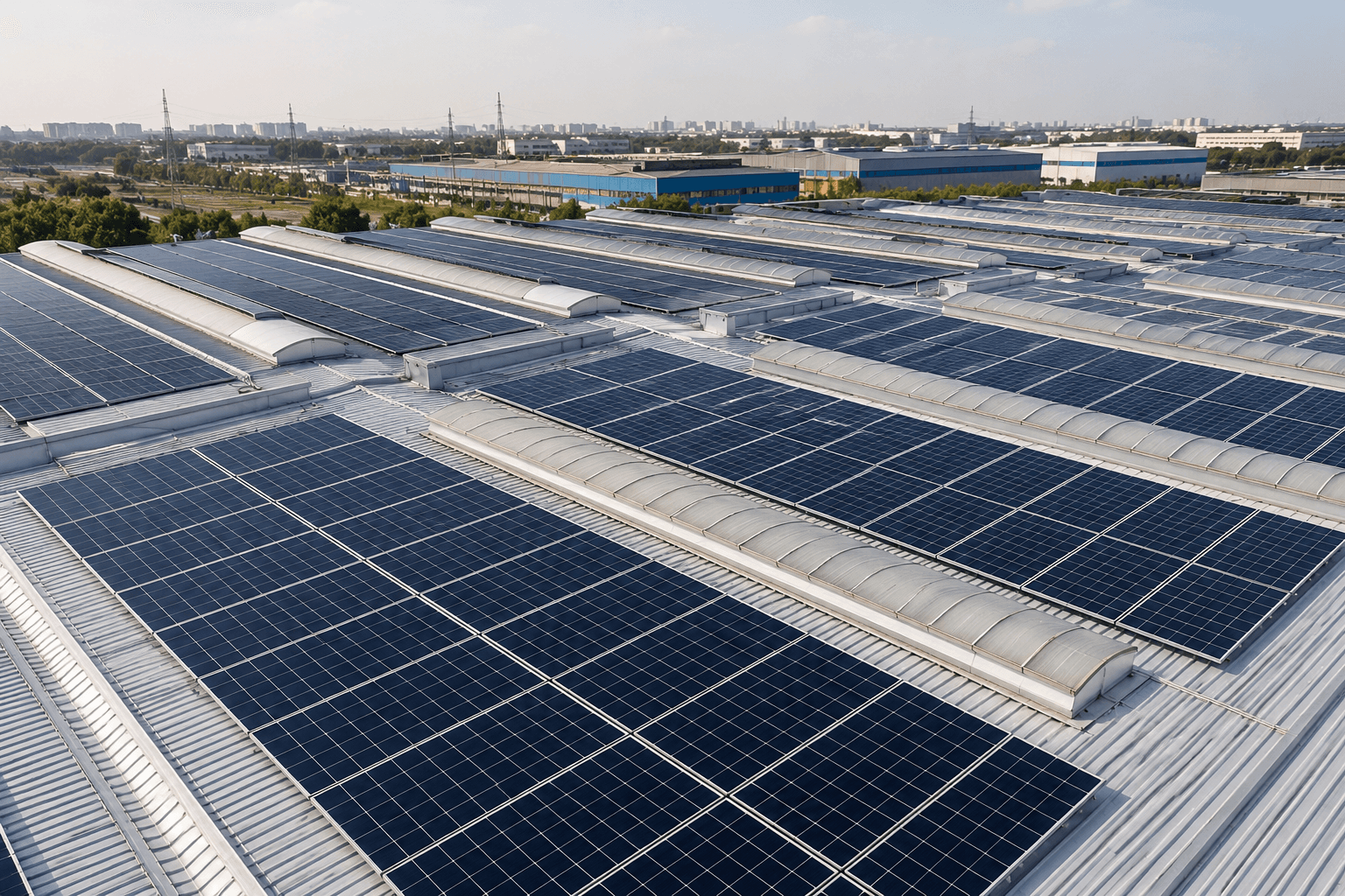 Large industrial-scale solar array